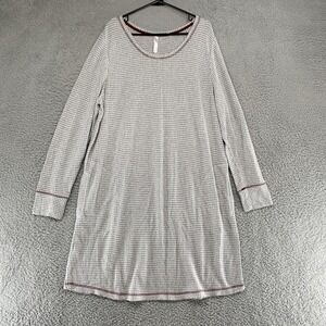 Sleep By Cacique Sleep Shirt Womens 22/24 Gray Check Waffle Knit Pockets Lounge